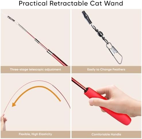 Cat Toys for Indoor Cats, 13 Packs Interactive Cat Wand Toy Set - Image 5