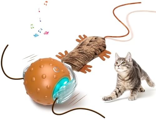 Oxawo Cat Toys Interactive Self Rolling Cat Balls Mouse by Petsuppliespettoys
