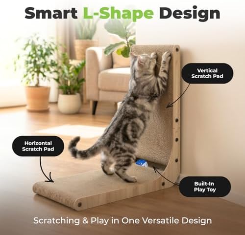 Best Pet Supplies Catify L-Shaped Cardboard Cat Scratcher - H: 19" - Image 2