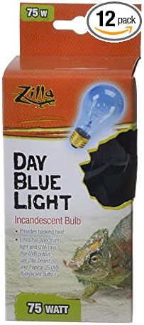 Zilla Incandescent Day Blue Light Bulb for Reptiles 75 Watt - Pack of 12