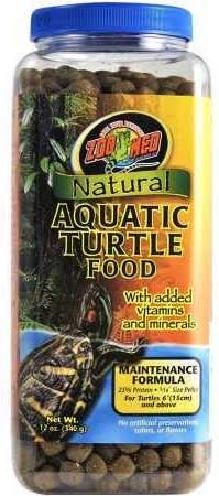 Zoo Med Natural Aquatic Turtle Food - Maintenance Formula (Pellets) 12 oz - Pack of 4