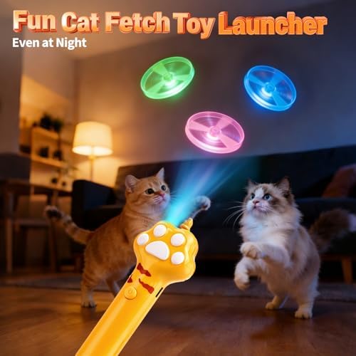 BABORUI Cat Toy Disc, 8Pcs Interactive Cat Fetch Toy Flying Discs, Flying Enrichment Toys for Indoor Bored Kittens & Adult Cats (8Pcs) - Image 5