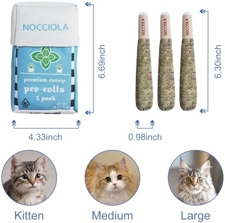 Nocciola 3 Pack Catnip Toys for Cats, Funny Cat Toys Filled with 100% Pure Organic Catnip, Safe Kitten Teething Chew and Kicker Toys, Stress Relieving Fun for Indoor Cats, Blue - Image 3