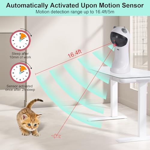 TBTeek Cat Toy, Automatic Motion-Activated, 5 Fun Patterns, 4 Speed Modes - Image 3