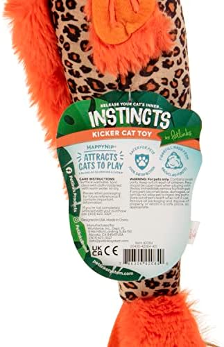 SmartyKat Instincts HappyNip Fin Frenzy Fish Kicker Crinkle Plush Cat Toy, Contains Catnip & Silvervine - Orange/Beige, One Size - Image 3