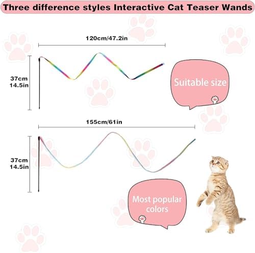 Cat Wand Toys Interactive Kitten Toys for Indoor Cats-2Pcs - Image 2