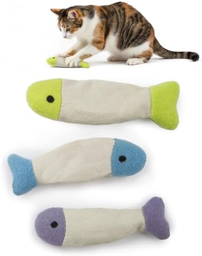SmartyKat (3 Count) Fish Flop Crinkle Catnip Cat Toys - Multi Color, 3 Count by SmartyKat