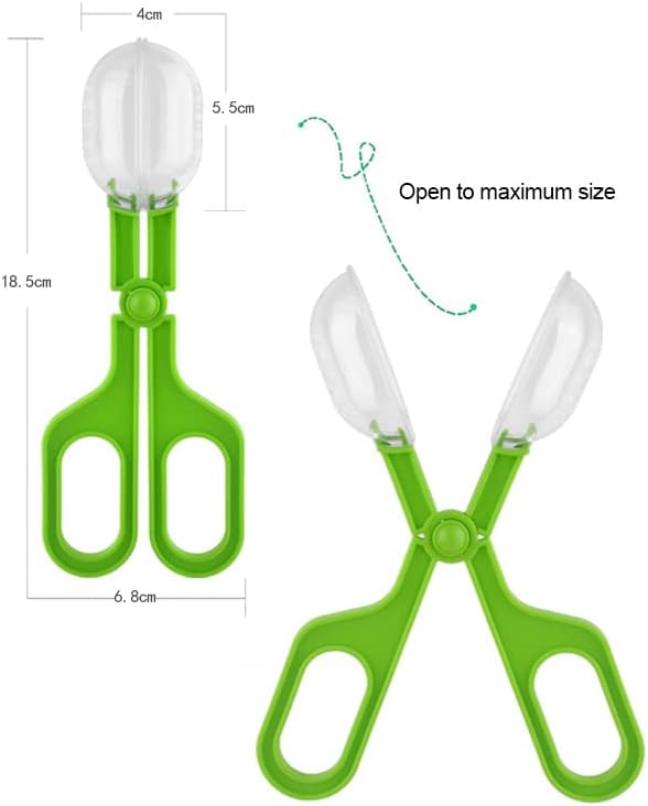 Reptile Feeding Clamp Poop Tongs Reptile Feeding Tool Reptile Poop Scoop with Vents for Tortoise Lizard Spider (Green) hamster poop scoop