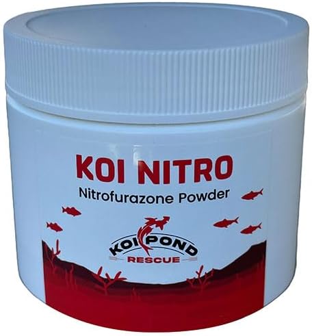 KOI Nitro (50 Grams) Nitrofurazone Powder, Effective Fish Treatment for Bacterial Infections in Koi and Ornamental Fish