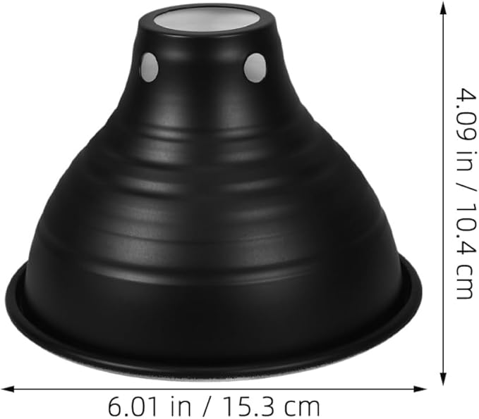 SOLUSTRE 2pcs Reptile Dome Lamp Cover 5.5 Inch Black Exterior White Interior Heat Lamp Reflector for Terrarium Basking Habitat Lighting Accessories