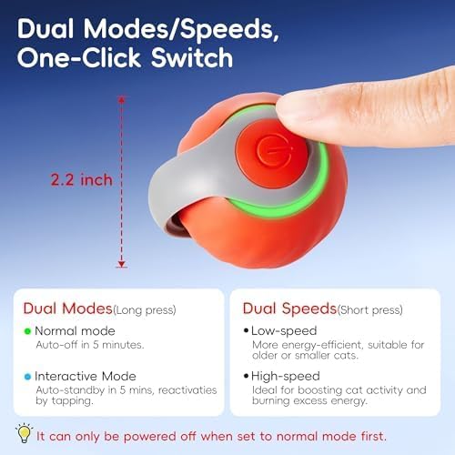 Potaroma Moving Ball Cat Toys with Feather Tail, Rechargeable - Image 3