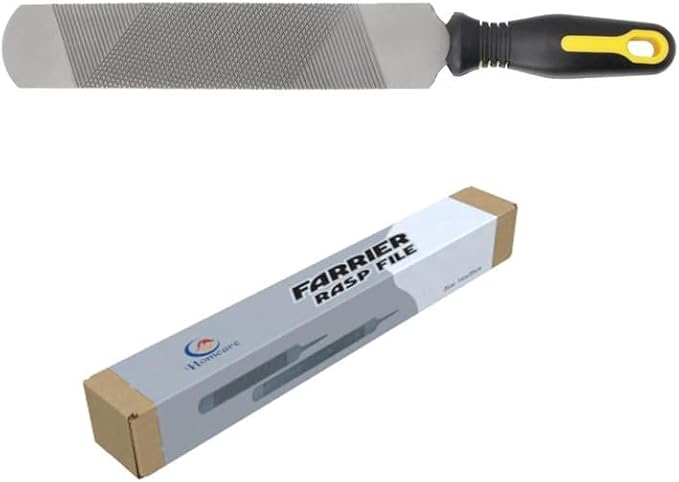 9 Inch Farrier Hoof Rasp File with Rubber Handle,Mini Rasp Hoof File Equine Hoof Rasp for Horses, Pig Hoof File, Goat Rasp