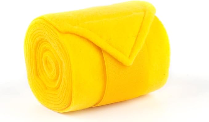 Horse Polo Wraps 2.5m Soft Fleece Polo Wraps Equestrian Leg Bandage Wrap Set of 4 Packs (Yellow - 2.5m)