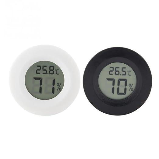 4pc Digital Hygrometer Thermometer Compact Acrylic Temperature Humidity Gauge for Reptile Pets Lightweight Embedded Design for Home and Pet Store Use Black