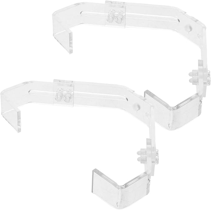 Toddmomy 2-Pack Adjustable Aquarium Light Holder, Clear Acrylic Fish Tank Lamp Mount Bracket for Rimless Reptile Habitat, Fits 3-12mm Glass Thickness