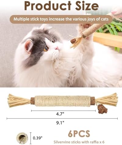 Tocirelo Silvervine Sticks for Cats, Natural Cat Chew Toy Teeth Cleaning - Image 6