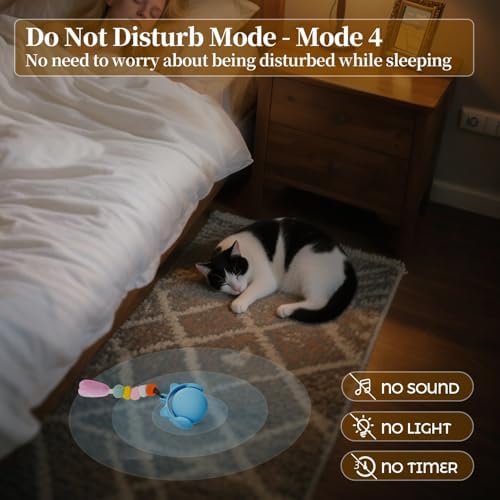 ORSDA Cat Toys for Indoor Cats, New Intelligent Voice Timing Touch Control Cats Ball, Simulate Mouse Sound Kitten Toy, Automatic Interactive Moving Cat Toy for All Ages - Image 4
