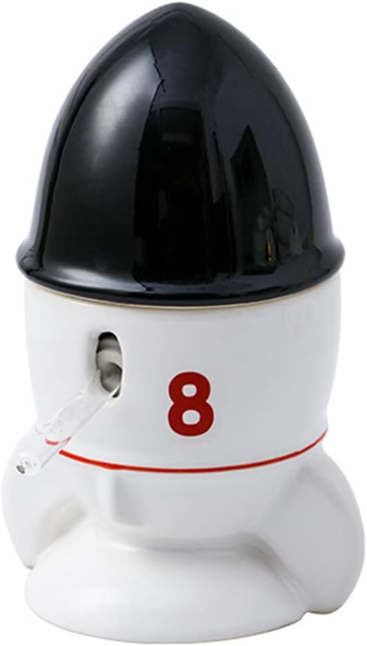 iHOO Ceramic Water Bottle,Little Pet Automatic Drinking Bottle with Rocket Shape Ceramic Holder for Dwarf Syrian Hamsters Gerbils Mice Rats Rabbits(Rocket,80ML)