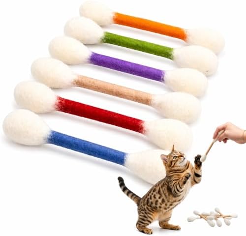 Giant Catnip Cat Toys for Indoor Cats, 6 Pack Interactive Cat Toy, Oversized Cotton Swab Design, Kitten Toys for Boredom Relief, Exercise & Play by cattoy