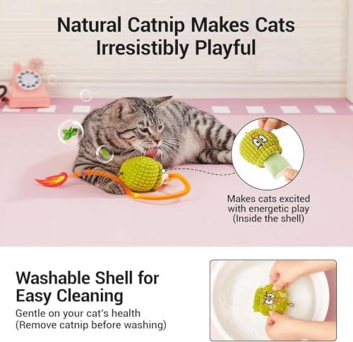 Potaroma Interactive Cat Toy with Motion Sensor, Chirping Sound & Catnip - Image 4