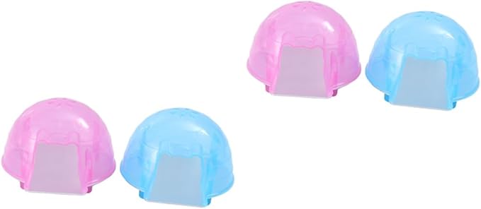 POPETPOP 2sets Hamster House Summer Cooling Mini Hut Chinchilla Toys Pink Pet Cooling House Hamster Igloo Small Plastic Material 2pcs*2