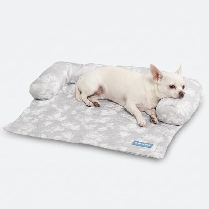Spark Paws Cooling Couch Cover Dog Bed, Furniture Protector Mat, Non-Toxic Washable Pet Cooling Pad for Large & Small Dog - Cloud Grey - Size S