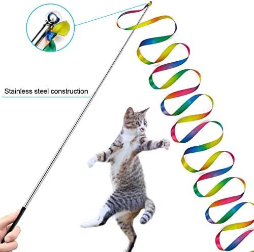 ZPH Cat Toys,Interactive Feather Variety Pack for Cats Wand Kitten Toy-Includ Cat Exercise Toy Fluffy Mouse Worms&Fish - Image 6