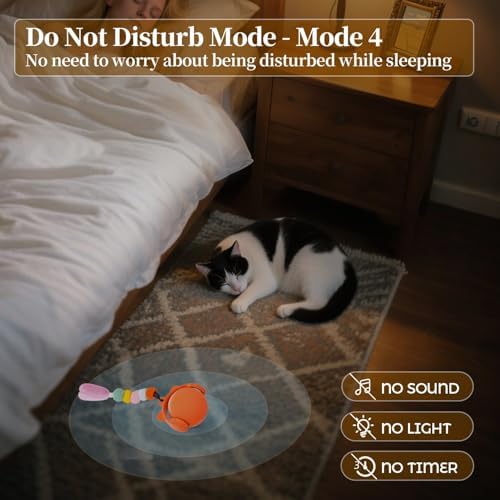 ORSDA Cat Toys for Indoor Cats, New Intelligent Voice Timing Touch Control Cats Ball, Simulate Mouse Sound Kitten Toy, Automatic Interactive Moving Cat Toy for All Ages - Image 4