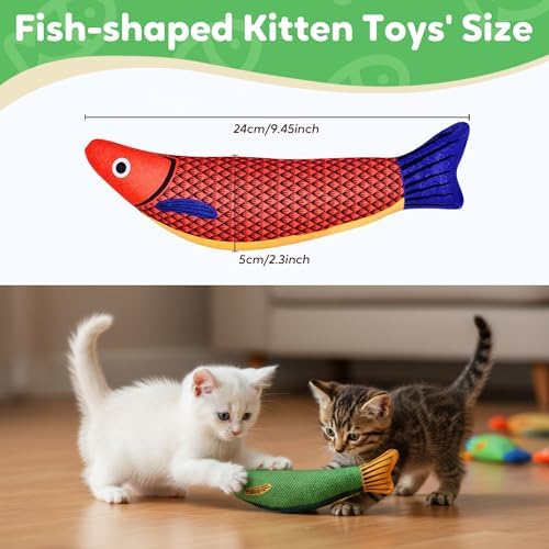 Catnip Toys Saury Fish, Cat & Kitten Chew Kicker Interactive Crinkle Toys for Bored Indoor Adult Cats & Kitten, Cat Gifts Teething Toys Soft and Durable for All Breeds - Image 5