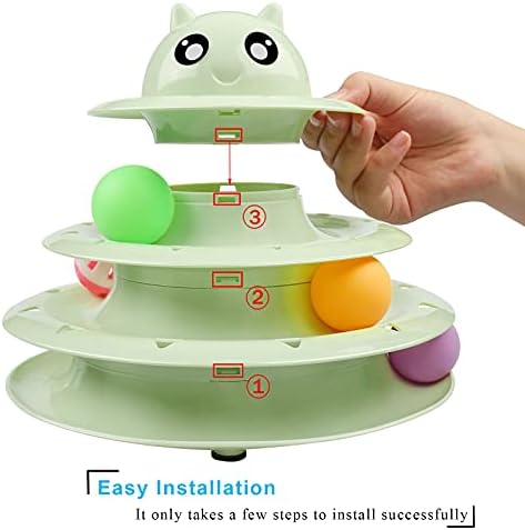 UPSKY Cat Toy Roller 3-Level Turntable Cat Toys with Six Colorful Balls - Image 3