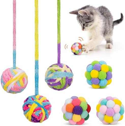 Retro Shaw Cat Toys Balls with Bells Inside, Kitten Toys Pack 6Pcs by RetroShaw