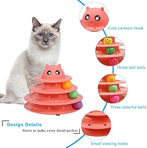 UPSKY Cat Toy Roller 3-Level Turntable Cat Toys with Six Colorful Balls - Image 4
