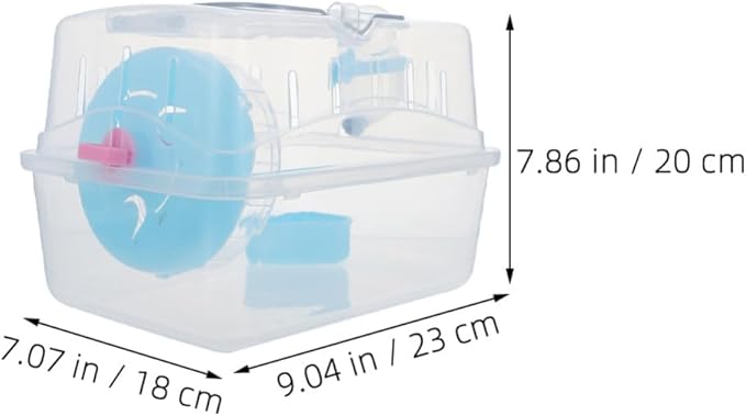 FOMIYES Gerbil Carrie Cage Hamster Travel Carrier Portable Cages Gerbil Transparent Travel Carry Case Outdoor Vacation House for Hamster, Gerbil, Mice Guinea Pig Small Animals - Blue