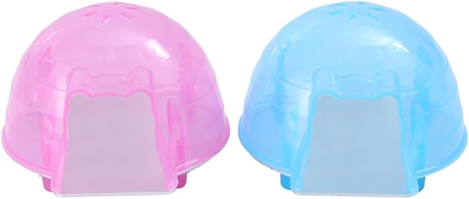 POPETPOP 2sets Hamster House Summer Cooling Mini Hut Chinchilla Toys Pink Pet Cooling House Hamster Igloo Small Plastic Material 2pcs*2