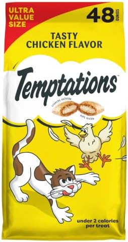 Temptations Classic Crunchy and Soft Cat Treats, Tasty Chicken, 48 oz by Temptations