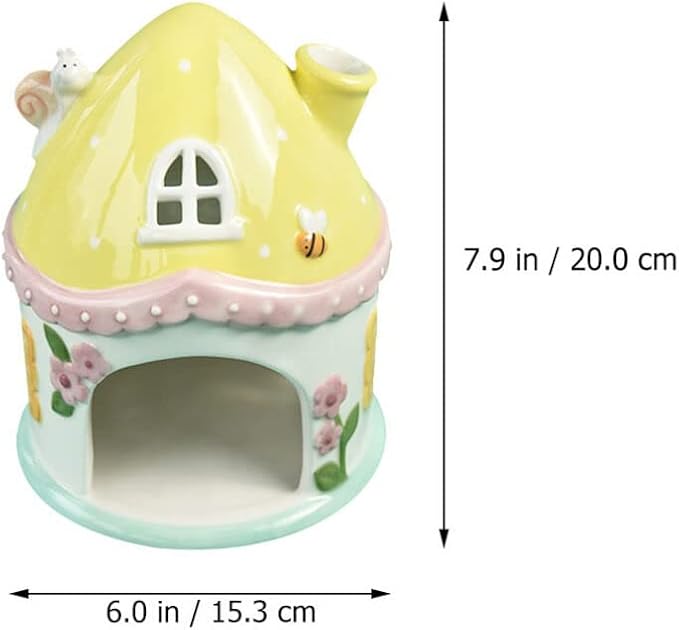 Rat Nest Rat House Ceramic Castle House Small Hamster Ceramic Hideout Mushroom Hamster Hut Small Hideout Bunny Accessories Guinea Pig Summer s