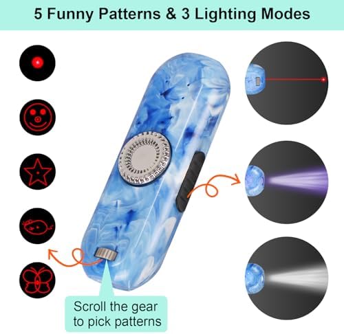 TBTeek Cat Toy, Finger Rotatable, 3 Modes, 5 Fun Patterns - Image 2