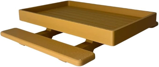 REEFSHAPE Terrarium Picnic Table for Bearded Dragons, Lizards, Geckos, and More! | Platform Accessory for Terrarium Habitats | Made in USA (Tan)