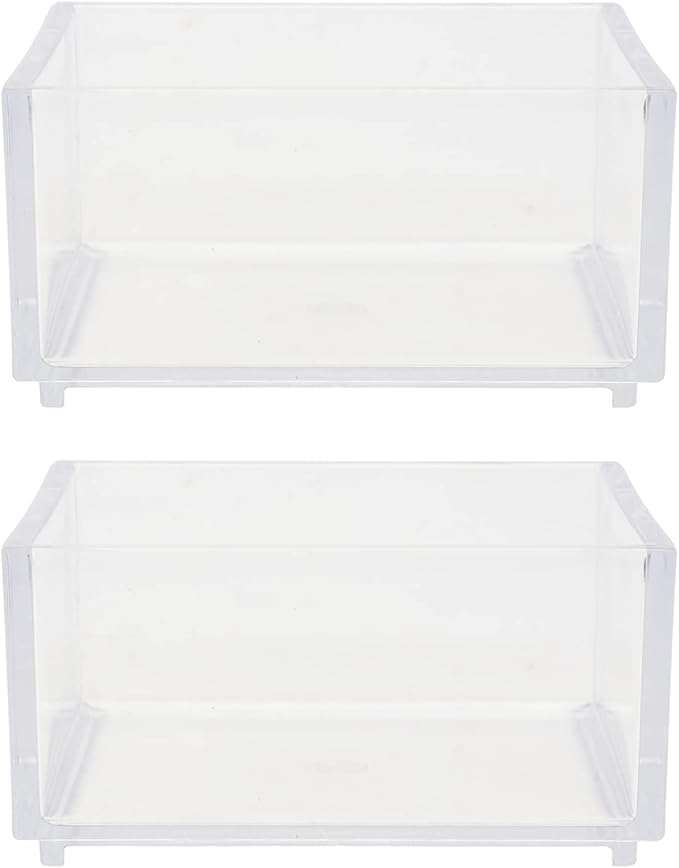 2pcs Acrylic Reptile Terrarium Reptile Aquarium Breeding Tank Transparent Feeding Box Bathing Pool for Frogs Hermit Crabs Lizards Tank