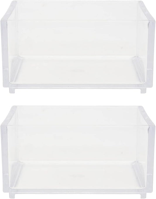 2pcs Acrylic Reptile Terrarium Reptile Aquarium Breeding Tank Transparent Feeding Box Bathing Pool for Frogs Hermit Crabs Lizards Tank