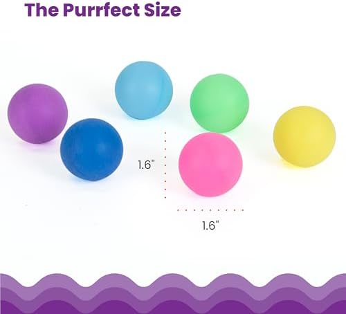 Catstages Replacement Balls for Cat Track Toys, Multicolored, 1.6", 6-Pack - Image 5