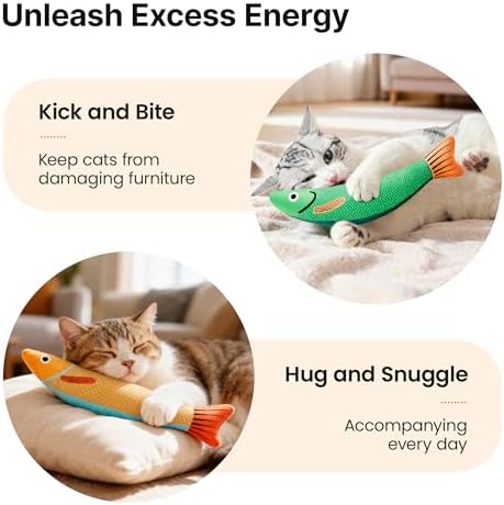 Potaroma Cat Toys Saury Fish, 3 Pack, Catnip Crinkle Sound, Soft and Durable, Interactive Kitten Kicker for Indoor Kitty Exercise 9.4 Inches for All Breeds - Image 6