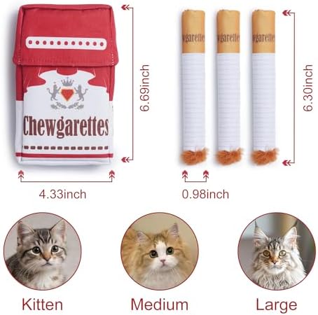 Nocciola 3 Pack Catnip Toys for Cats, Funny Cat Toys Filled with 100% Pure Organic Catnip, Safe Kitten Teething Chew and Kicker Toys, Stress Relieving Fun for Indoor Cats,Red - Image 3
