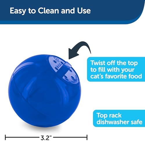 PetSafe Slimcat Feeder Ball Cat Toy, Blue - Image 3