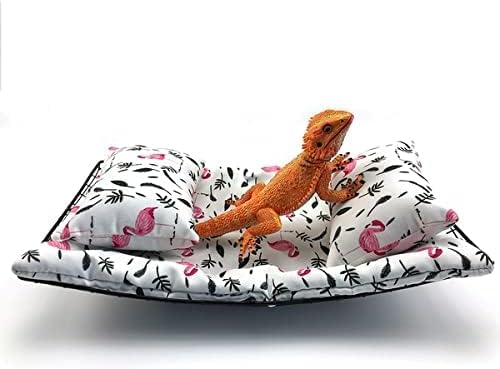 Bearded Dragon Hammock Lizard Hammock Reptile Bed with Pillow Lizard Habitat Soft and Warm Small Animal Sleeping Bag Set