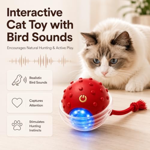 Interactive Rolling Cat Ball, Motion Activated Automatic Cat Toy - Image 4