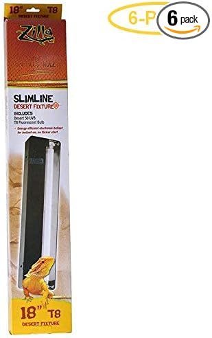 Zilla Slimline Desert Reptile Fixture 18" T8 UV Lamp - Pack of 6