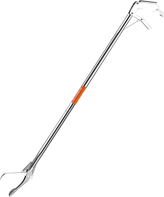 Reptile Tongs Snake Grabber Tool Lock,47-inch Aluminum Alloy，Easy to Carry, Foldable and Light with Zigzag Wide Jaw, Stainless Steel Professional Outdoor Catch (47)