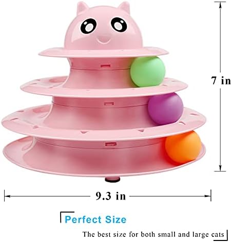 UPSKY Cat Toy Roller 3-Level Turntable Cat Toys with Six Colorful Balls - Image 2
