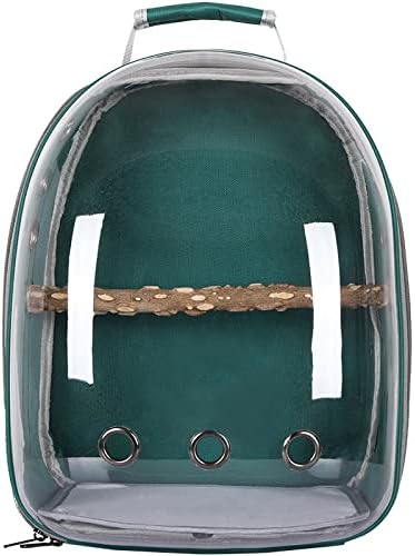 Birdcages Portable Bird Cage Parrot Carrier Backpack Travel Bag with Prech and Feeder Acrylic Transparent 360° Sightseeing Pet Accessories,Type A3
